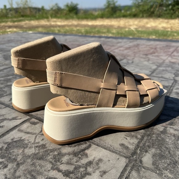 NEW Sorel Women's Size 7.5 Platform Sandals Beige Dayspring Slingback Adjustable - Picture 4 of 7